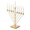 Vintiquewise Nine Branch Electric Chabad Judaica Chanukah Menorah with LED Candle Design Candlestick, Gold QI004204.GD